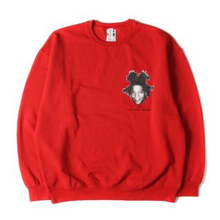 WACKO MARIA - WACKO MARIA ワコマリア スウェット サイズ:XL 23AW Jean Michel Basquiat フォト プリント クルーネック スウェットシャツ CREW NECK SWEAT SHIRT レッド トップス トレーナー コラボ【メンズ】【中古】