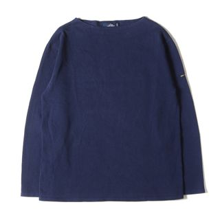 SAINT JAMES セントジェームス サイズ:L プレーン ソリッド ボートネック バスクシャツ / トップス カットソー 無地 長袖 Tシャツ ネイビー 紺 フランス製【メンズ】【中古】