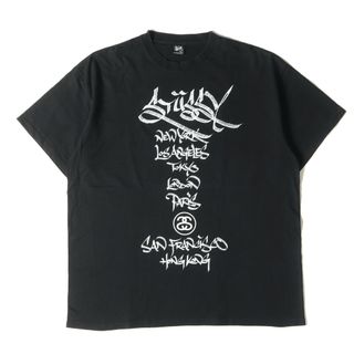 ステューシー(STUSSY)のSTUSSY ステューシー Tシャツ サイズ:XL 00s Mode 2 ワールドツアー クルーネック 半袖Tシャツ 2006年製 ブラック 黒 トップス カットソー コラボ【メンズ】【中古】(Tシャツ/カットソー(半袖/袖なし))