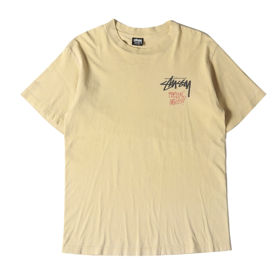 STUSSY(ステューシー)のSTUSSY ステューシー Tシャツ サイズ:M 80s OLD STUSSY 黒タグ FeeLIN IRIe ラスタライオン クルーネック 半袖Tシャツ USA製 ベージュ 80年代 ヴィンテージ 古着 トップス カットソー【メンズ】【中古】 メンズのトップス(Tシャツ/カットソー(半袖/袖なし))の商品写真