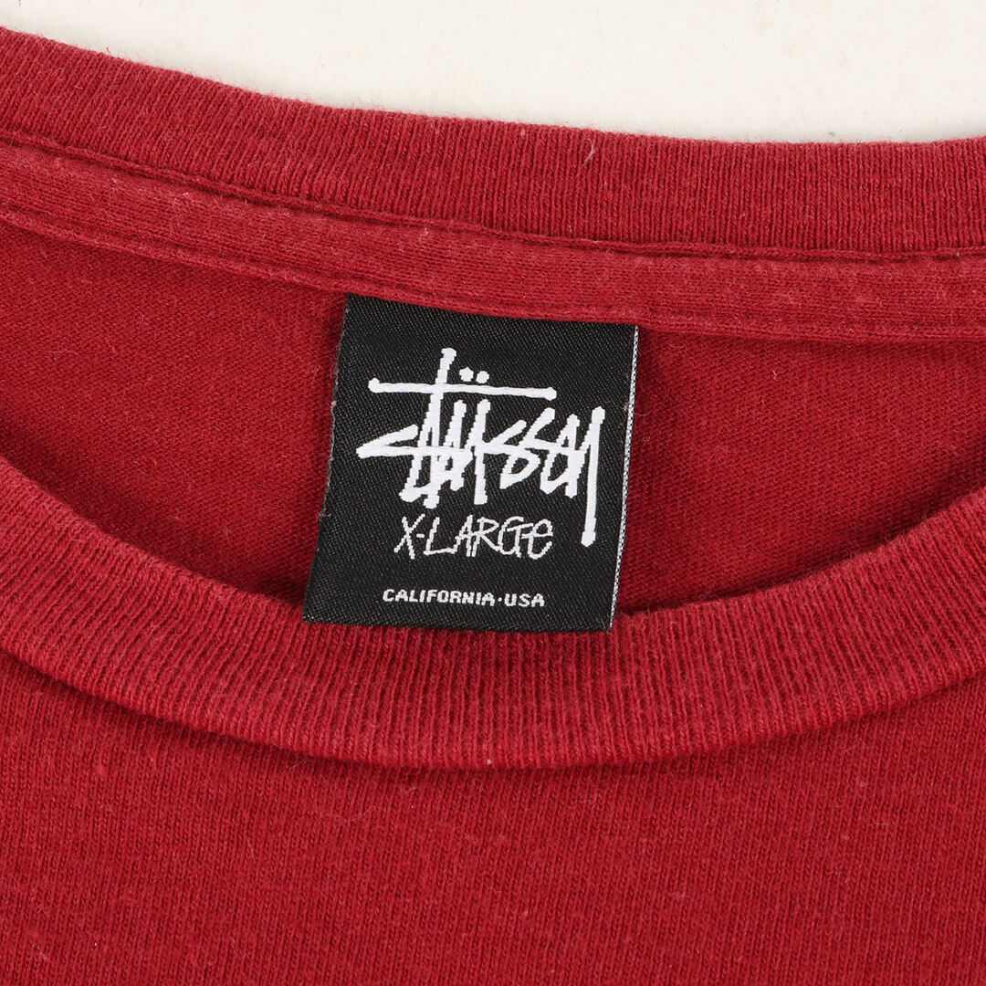 STUSSY(ステューシー)のSTUSSY ステューシー Tシャツ サイズ:XL フラワー柄 ストックロゴ クルーネック 半袖Tシャツ バーガンディー トップス カットソー【メンズ】【中古】 メンズのトップス(Tシャツ/カットソー(半袖/袖なし))の商品写真