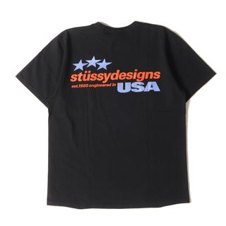 ステューシー(STUSSY)のSTUSSY ステューシー Tシャツ サイズ:M スターロゴ クルーネック 半袖Tシャツ ブラック 黒 トップス カットソー【メンズ】【中古】(Tシャツ/カットソー(半袖/袖なし))