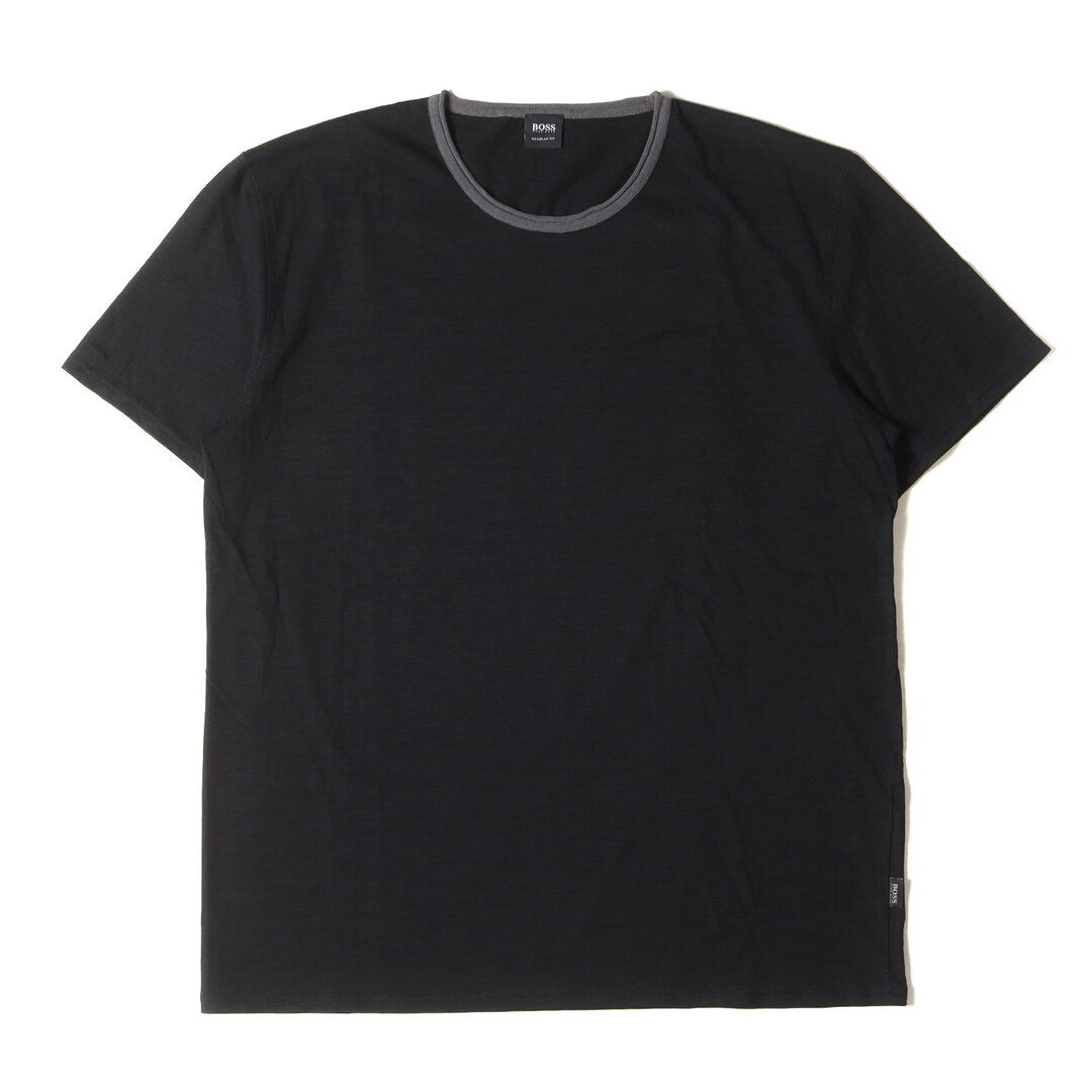 HUGO BOSS(ヒューゴボス)の美品 HUGO BOSS ヒューゴボス Tシャツ サイズ:XL コットンスラブ プレーン クルーネック 半袖Tシャツ REGULAR FIT ブラック 黒 トップス カットソー【メンズ】【中古】 メンズのトップス(Tシャツ/カットソー(半袖/袖なし))の商品写真