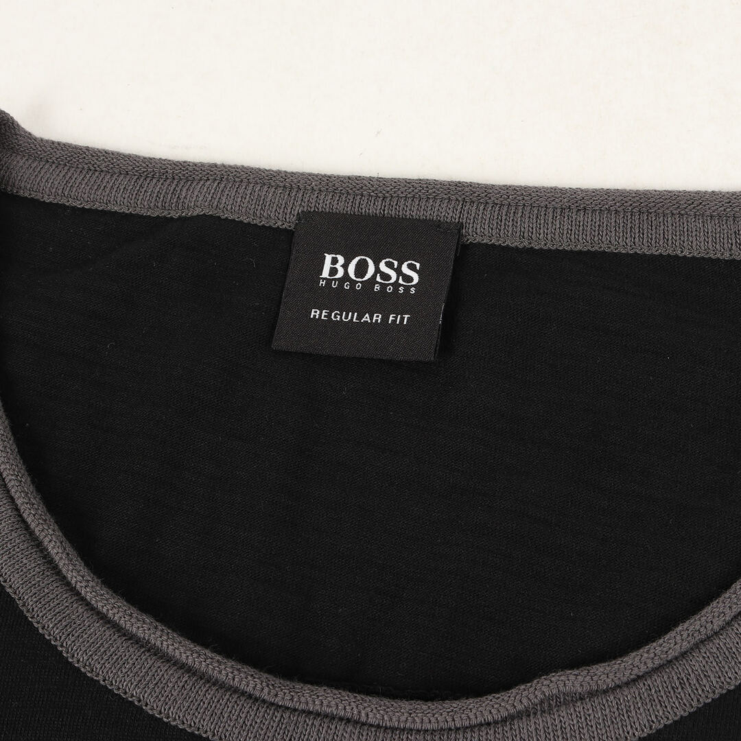 HUGO BOSS(ヒューゴボス)の美品 HUGO BOSS ヒューゴボス Tシャツ サイズ:XL コットンスラブ プレーン クルーネック 半袖Tシャツ REGULAR FIT ブラック 黒 トップス カットソー【メンズ】【中古】 メンズのトップス(Tシャツ/カットソー(半袖/袖なし))の商品写真