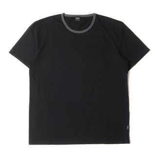 HUGO BOSS - 美品 HUGO BOSS ヒューゴボス Tシャツ サイズ:XL コットンスラブ プレーン クルーネック 半袖Tシャツ REGULAR FIT ブラック 黒 トップス カットソー【メンズ】【中古】