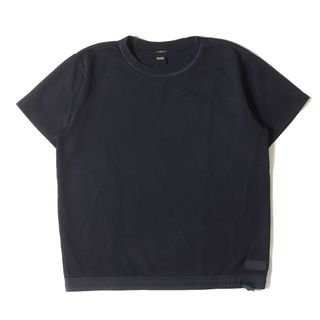 HUGO BOSS - 美品 HUGO BOSS ヒューゴボス スウェット サイズ:XL ドローコード付き ストレッチ 半袖 クルーネック スウェットシャツ RELAXED FIT ネイビー 紺 トップス トレーナー【メンズ】【中古】