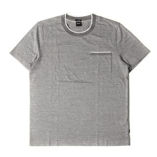 ヒューゴボス(HUGO BOSS)の美品 HUGO BOSS ヒューゴボス Tシャツ サイズ:XXL マーセライズドコットン スリムフィット ポケット クルーネック 半袖Tシャツ SLIM FIT グレー トップス カットソー【メンズ】【中古】(Tシャツ/カットソー(半袖/袖なし))