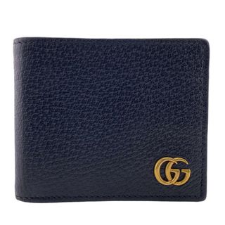 グッチ(Gucci)のグッチ GUCCI 二つ折り財布
 GGマーモント 札入れ 428726 レザー(折り財布)