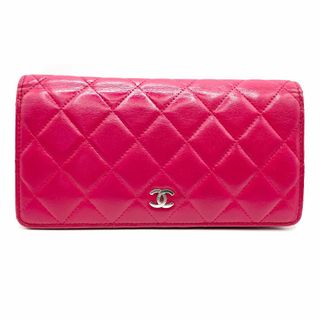 シャネル(CHANEL)の【184】CHANEL シャネル マトラッセ ラムスキン 二つ折り 財布 ピンク(財布)