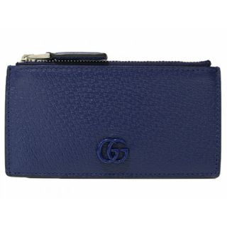 グッチ(Gucci)のGUCCI　グッチ　ダブルGジップカードケース　722726　フラグメントケース　カード入れ　小銭入れ　コインケース　ネイビー　メンズ　レディース　ユニセックス　ギフト　プレゼント包装可【中古】松前R56号店(財布)