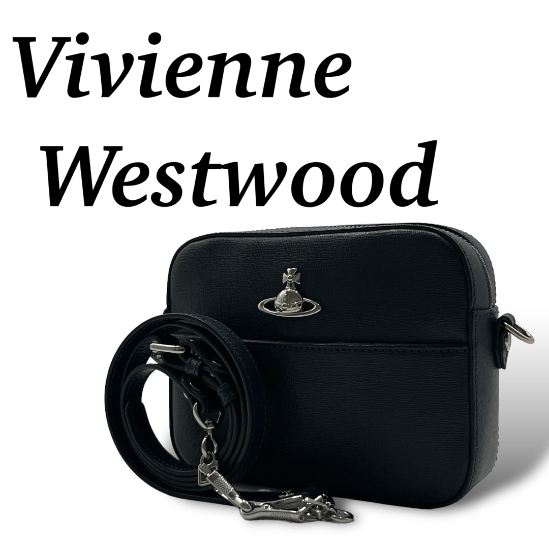 Vivienne Westwood(ヴィヴィアンウエストウッド)の美品　ヴィヴィアンウエストウッド　ショルダーバッグ　オーブ　レザー　ネイビー レディースのバッグ(ショルダーバッグ)の商品写真