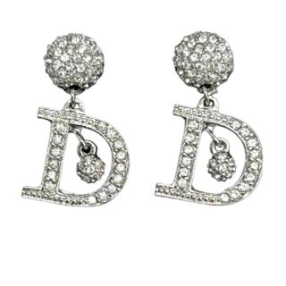 Dior - [USED/中古]Dior ディオール ピアス ラインストーン D スイング シルバー 中古 tdc-000139-4c