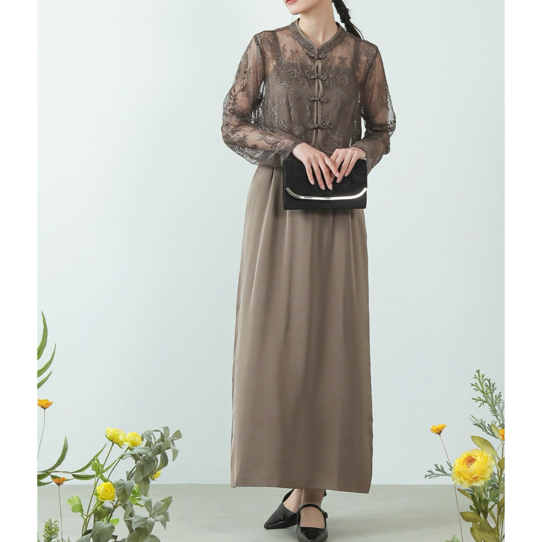 KANA(カナ)のチャイナ風3WAYタック ロングワンピース レディースのフォーマル/ドレス(ロングドレス)の商品写真
