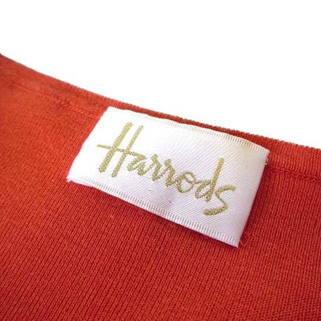 Harrods(ハロッズ)のハロッズ Harrods カーディガン 5分袖 コットン S-M オレンジ レディースのトップス(カーディガン)の商品写真
