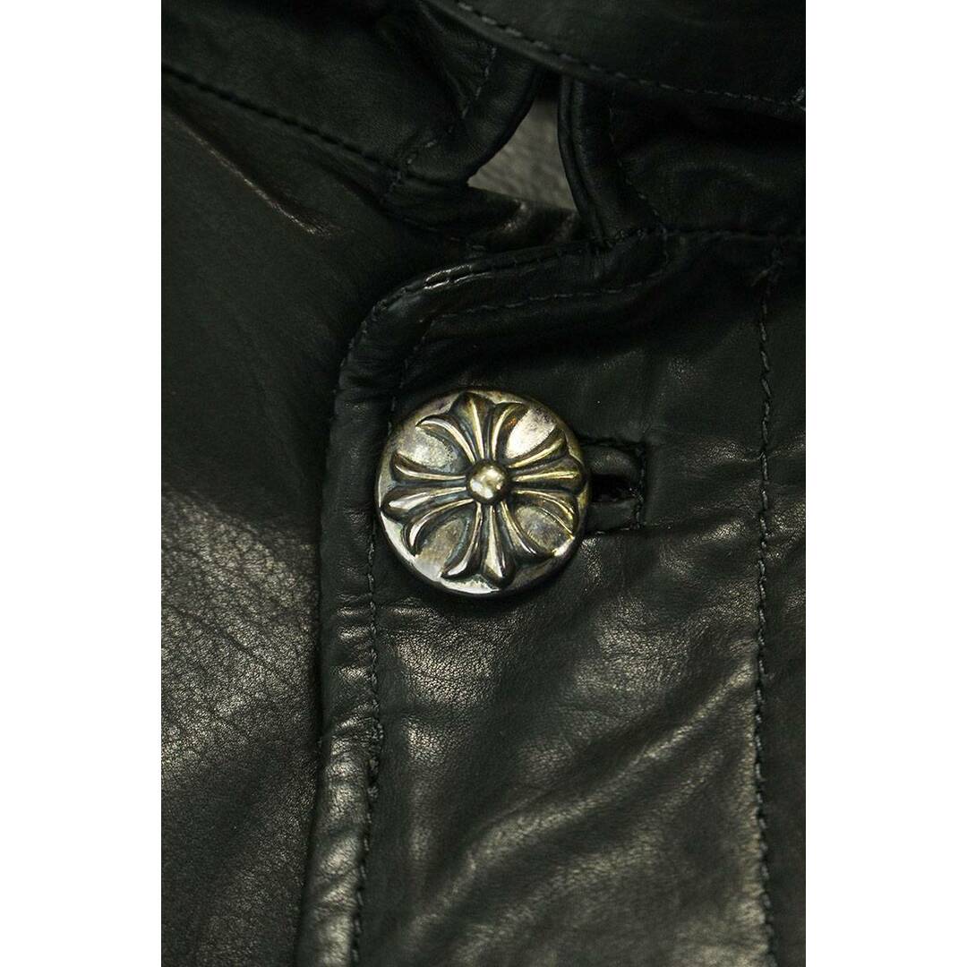 Chrome Hearts(クロムハーツ)のクロムハーツ クロスボールボタンレザートレンチコート メンズ M メンズのジャケット/アウター(トレンチコート)の商品写真