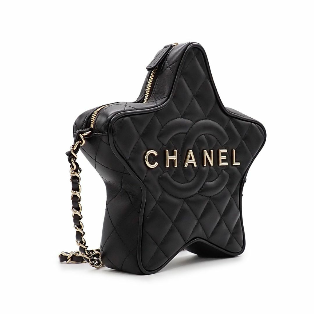 CHANEL(シャネル)の未使用品 シャネル スター チェーン ショルダーバッグ AS4579 星形 ラムスキン ブラック ゴールド金具 ココマーク 肩掛け 斜め掛け レディースのバッグ(ショルダーバッグ)の商品写真