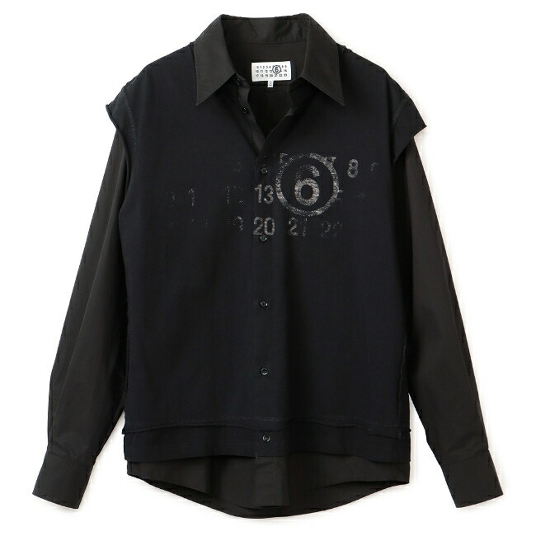 MM6(エムエムシックス)のエムエムシックス メゾンマルジェラ/MM6 MAISON MARGIELA シャツ アパレル メンズ Long-sleeved Shirt カジュアルシャツ BLACK S62DT0016-S47294-900 _0410ff メンズのトップス(シャツ)の商品写真