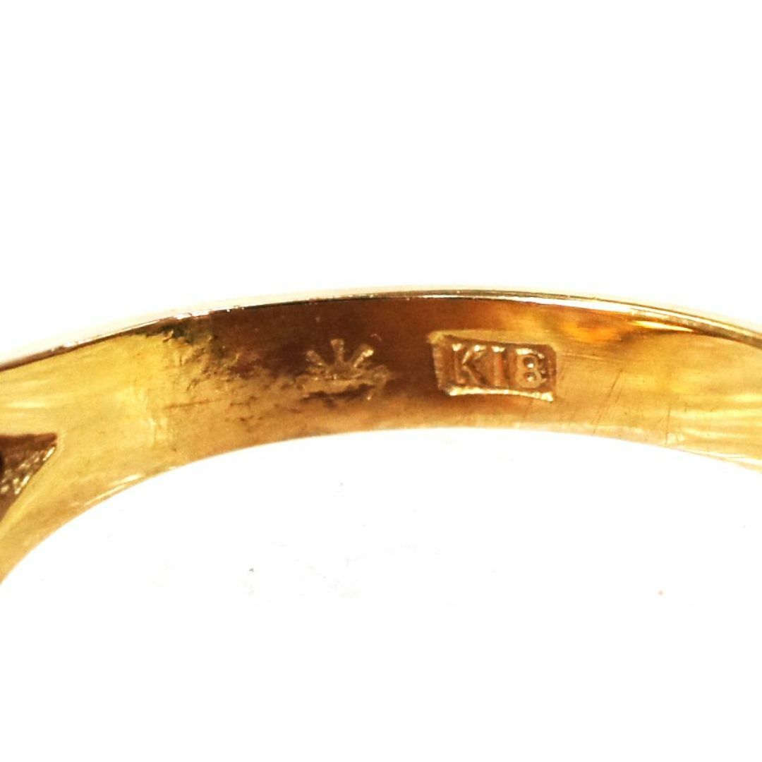 【美品】K18 ゴールド トパーズ レトロ リング サイズ7.5号 4.03g レディースのアクセサリー(リング(指輪))の商品写真