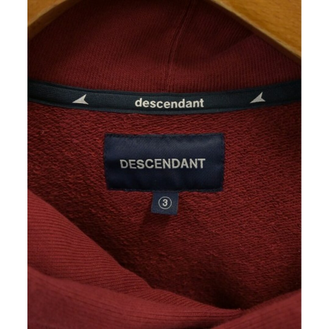 DESCENDANT(ディセンダント)のDESCENDANT ディセンダント パーカー 3(L位) 赤 【古着】【中古】 メンズのトップス(パーカー)の商品写真