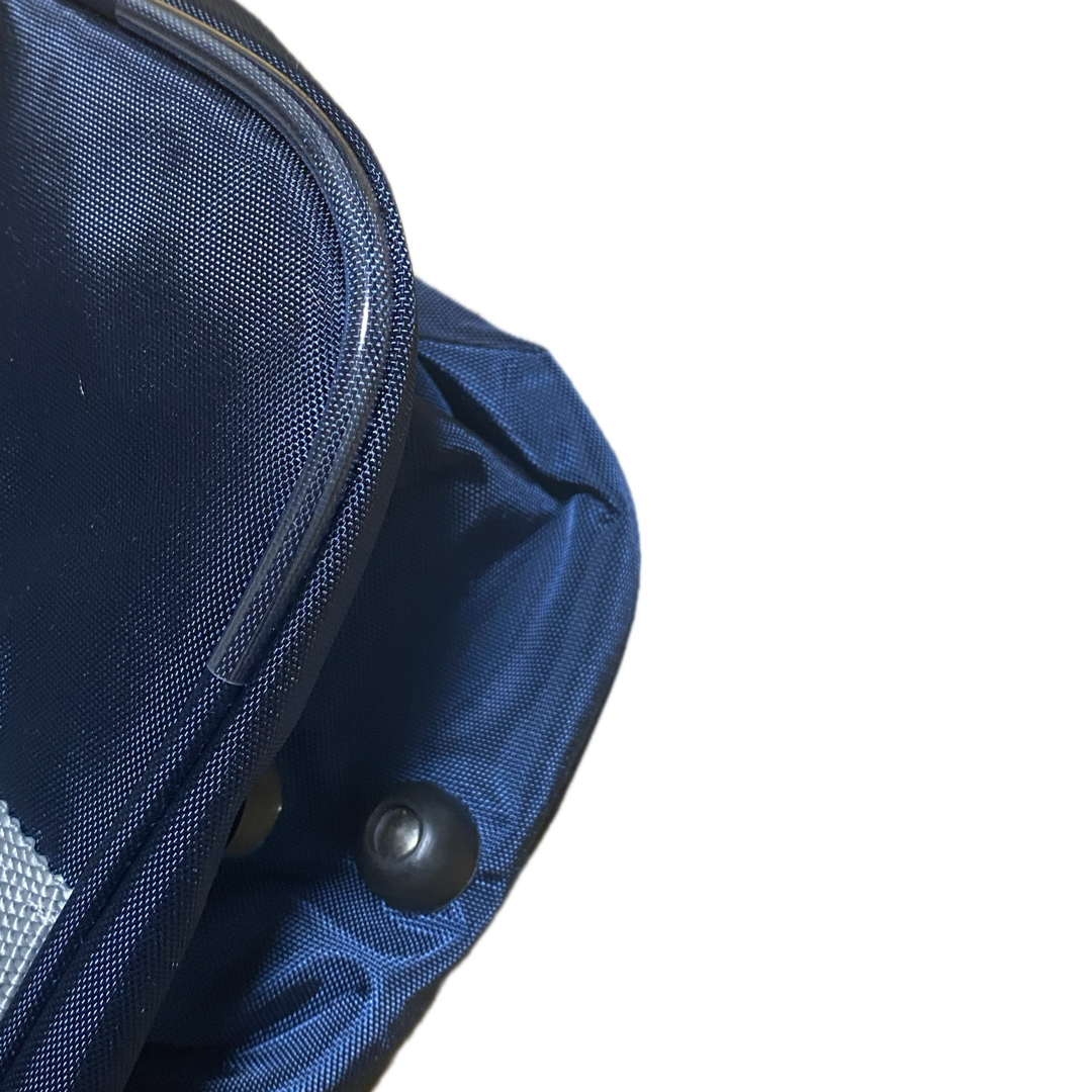 新品スクールバッグ中学校用品スクバ高校生にも紺色ネイビーに灰色グレー紐！刺繍なし レディースのバッグ(その他)の商品写真