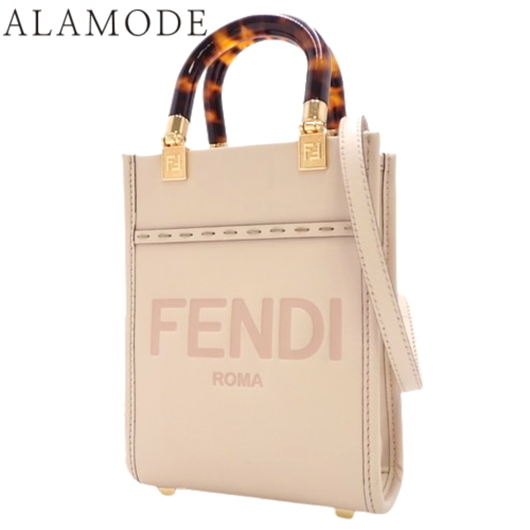 FENDI(フェンディ)のFENDI(フェンディ) サンシャイン ショッパー ミニ ハンドバッグ 2WAY ショルダー 肩掛け カーフ プードル/オーロ ピンクベージュ ゴールド金具 8BS051 ABVL F1BA9 レディース 40802078808【中古】【アラモード】 レディースのバッグ(ハンドバッグ)の商品写真