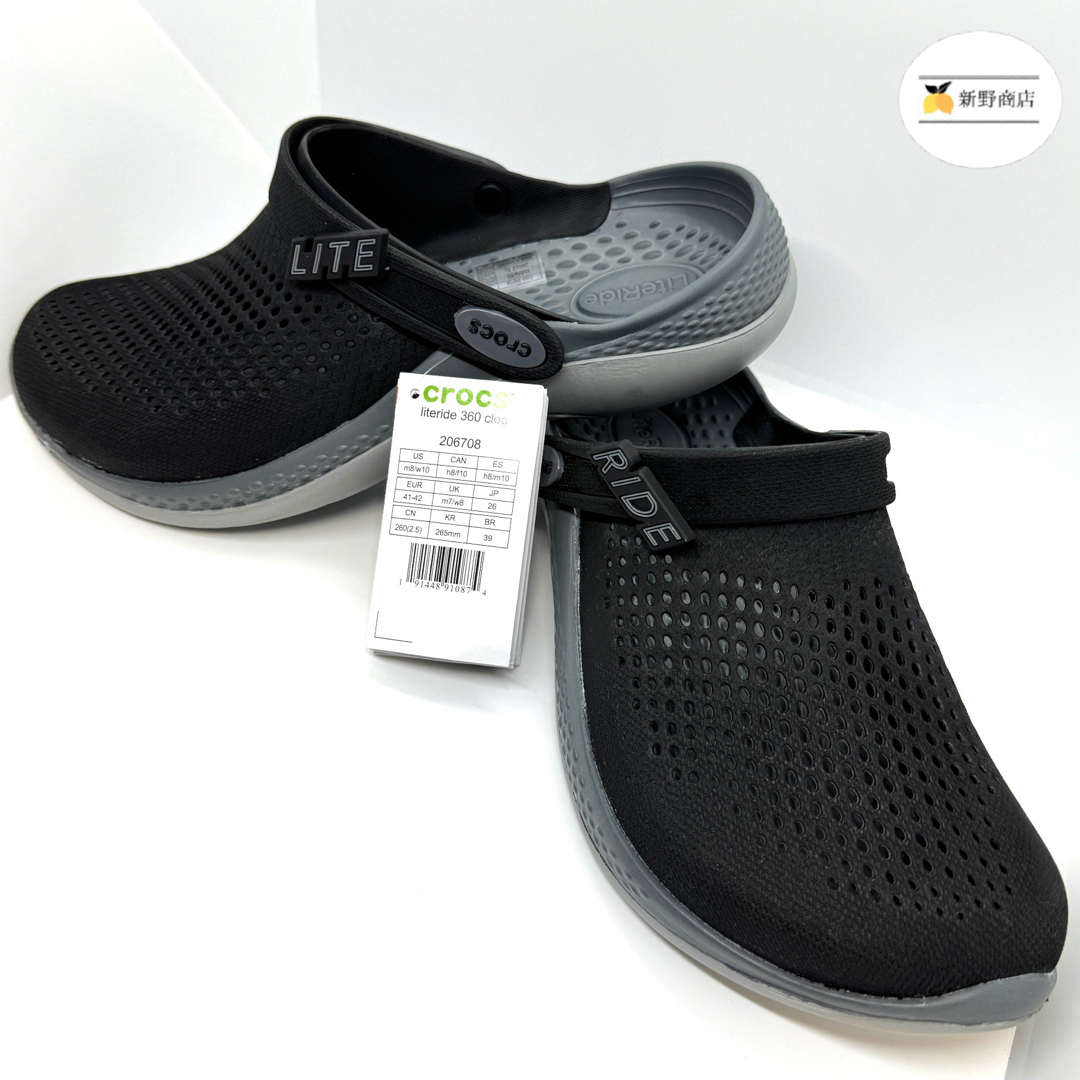 crocs(クロックス)の【新品未使用】 クロックス ライトライド ブラックM10/W12 28cm メンズの靴/シューズ(サンダル)の商品写真