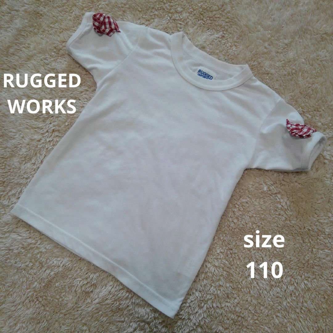 RUGGEDWORKS(ラゲッドワークス)のRUGGED WORKS 110 Tシャツ リボン ギンガムチェック キッズ/ベビー/マタニティのキッズ服女の子用(90cm~)(Tシャツ/カットソー)の商品写真