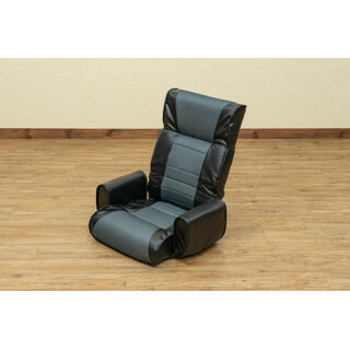 新品　送料無料　リクライニングメッシュ肘付座椅子7段　BK/BR/IV(座椅子)