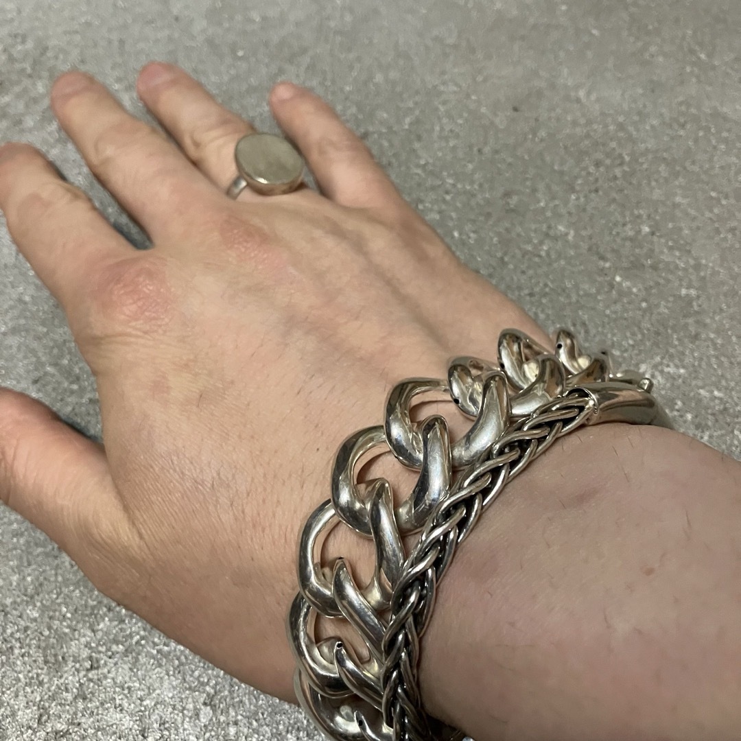 VINTAGE ヴィンテージ シルバー925 ビッグスクエアチェーンブレスレット VINTAGE ヴィンテージ シルバー925 ビッグスクエアチェーンブレスレット