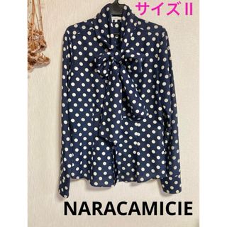 ナラカミーチェ(NARACAMICIE)の◆NARACAMICIE◆ボウタイ ブラウス ネイビー ドット サイズⅡ(シャツ/ブラウス(長袖/七分))