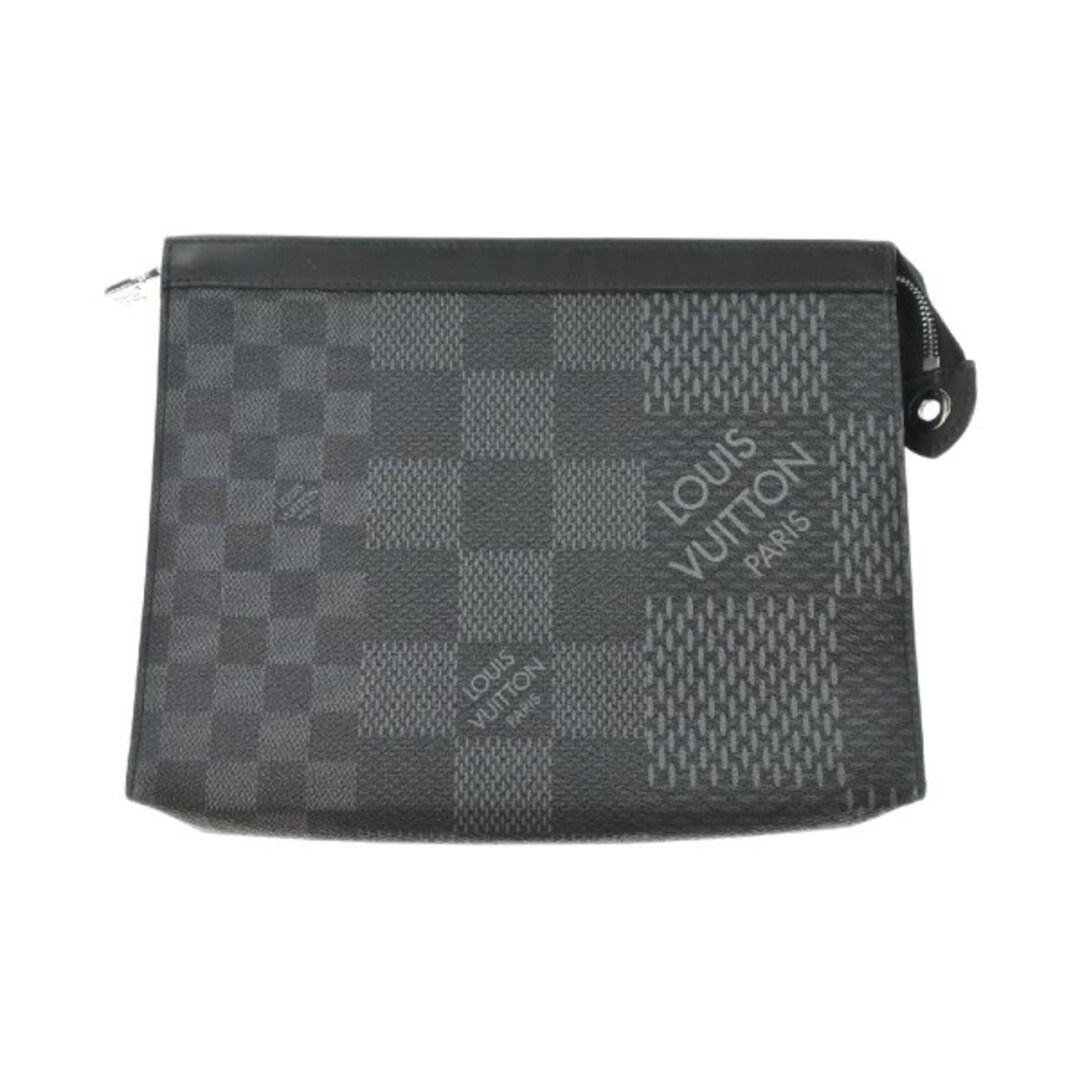 LOUIS VUITTON(ルイヴィトン)のLOUIS VUITTON ルイヴィトン クラッチバッグ - グレーx黒(総柄) 【古着】【中古】 レディースのバッグ(クラッチバッグ)の商品写真