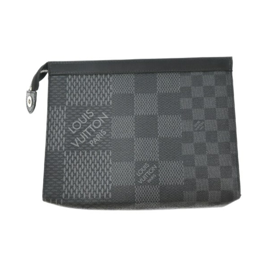 LOUIS VUITTON(ルイヴィトン)のLOUIS VUITTON ルイヴィトン クラッチバッグ - グレーx黒(総柄) 【古着】【中古】 レディースのバッグ(クラッチバッグ)の商品写真