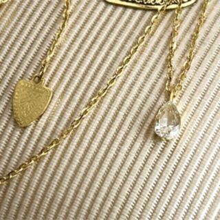 agete　アガット　ペアシェイプダイヤネックレス K18 0.1ct(ネックレス)