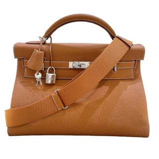 エルメス(Hermes)の　エルメス HERMES ケリー42　マキシ　内縫い B刻印 ゴールド シルバー金具 トゴ メンズ ショルダーバッグ(ショルダーバッグ)