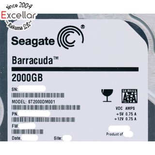 シーゲイト(SEAGATE)のSEAGATE製HDD　ST2000DM001　2TB SATA600 7200　1000～2000時間以内(PC周辺機器)