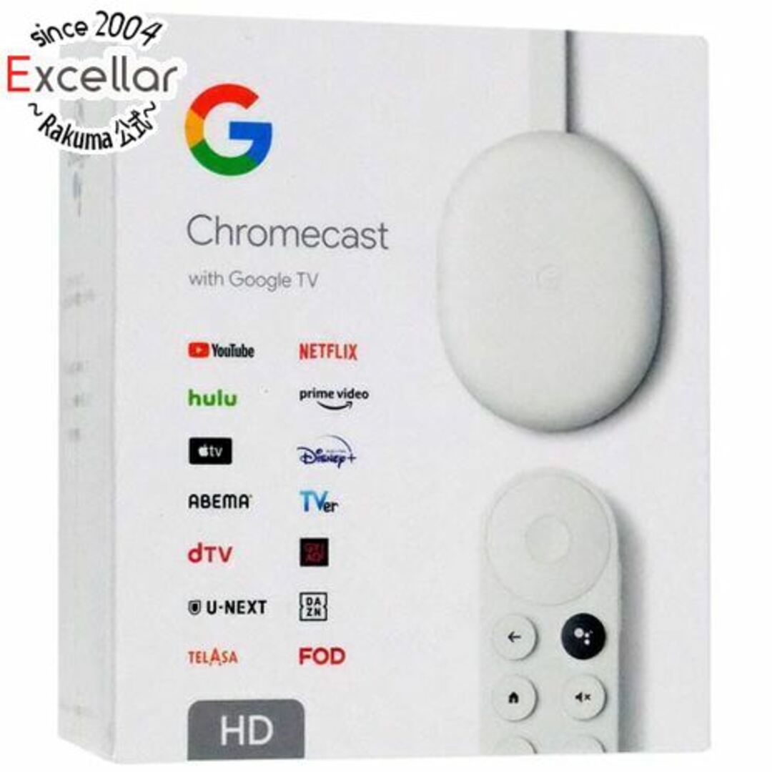 Google(グーグル)のGoogle　Chromecast with Google TV (HD) GA03131-JP　Snow 元箱あり スマホ/家電/カメラのPC/タブレット(PC周辺機器)の商品写真