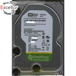 ウェスタンデジタル(Western Digital)のWestern Digital製HDD　WD20EURX　2TB SATA600　11000～12000時間以内(PC周辺機器)