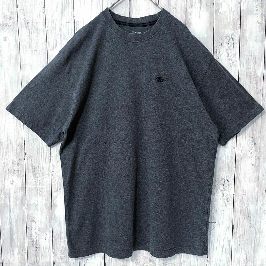 Reebok(リーボック)のメンズ古着　REEBOKリーボック　ワンポイント刺繍ロゴTシャツ　XL グレー メンズのトップス(Tシャツ/カットソー(半袖/袖なし))の商品写真