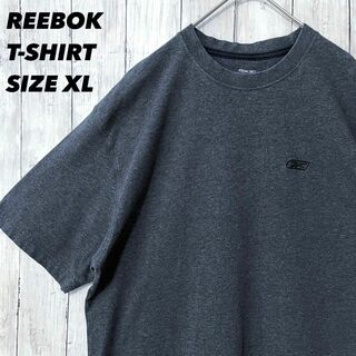 Reebok - メンズ古着　REEBOKリーボック　ワンポイント刺繍ロゴTシャツ　XL グレー