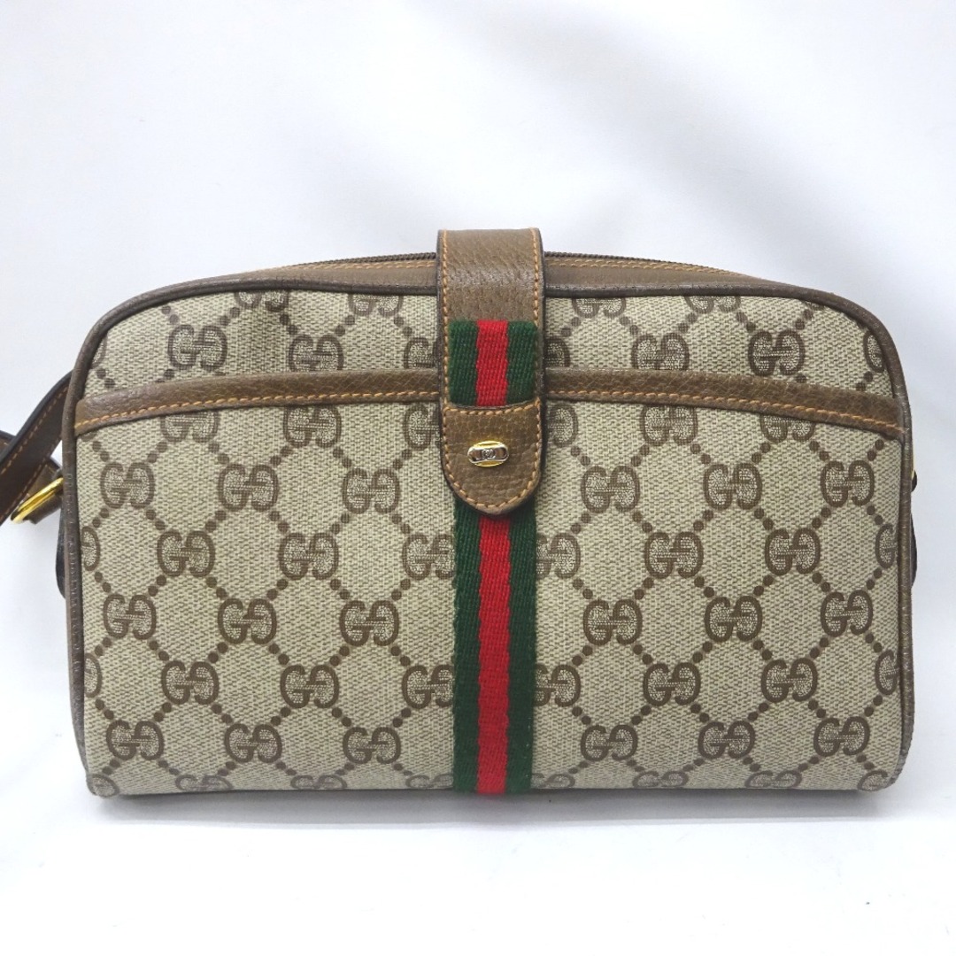 Gucci(グッチ)のグッチ ショルダーバッグ
 オールドグッチ シェリーライン 89 02 055 ベージュ/ブラウン Ft604622 中古 レディースのバッグ(ショルダーバッグ)の商品写真