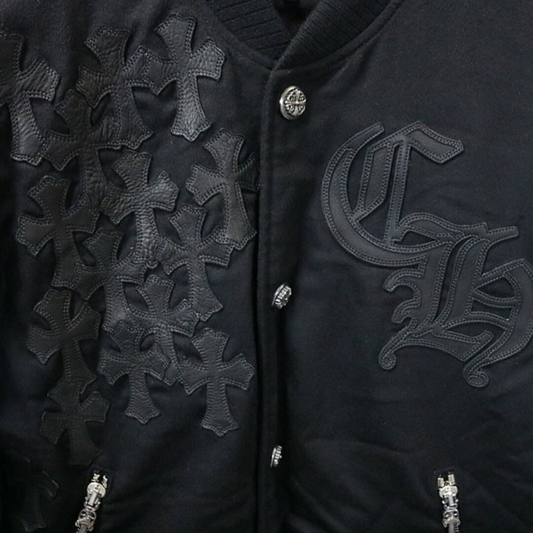 Chrome Hearts(クロムハーツ)のCHROME HEARTS 銀座店 クロムハーツ 未使用 レターマン ジャケット メンズ レザー size:M 黒 95039 メンズのジャケット/アウター(スタジャン)の商品写真