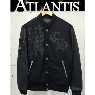 クロムハーツ(Chrome Hearts)のCHROME HEARTS 銀座店 クロムハーツ 未使用 レターマン ジャケット メンズ レザー size:M 黒 95039(スタジャン)