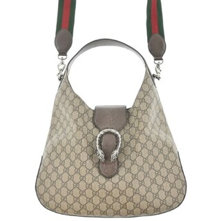 グッチ(Gucci)のGUCCI グッチ ハンドバッグ - ベージュ(総柄) 【古着】【中古】(ハンドバッグ)