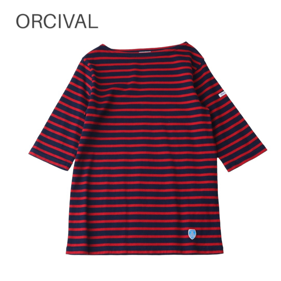 ORCIVAL(オーシバル)のORCIVAL オーシバル　40/2 ボートネックハーフスリーブ　ボーダー レディースのトップス(カットソー(半袖/袖なし))の商品写真