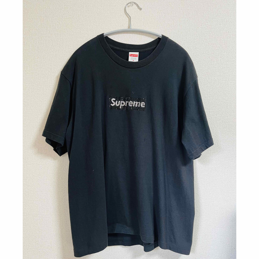 Supreme(シュプリーム)のSUPREME×SWAROVSKI Box Logo Tee Mサイズ メンズのトップス(Tシャツ/カットソー(半袖/袖なし))の商品写真