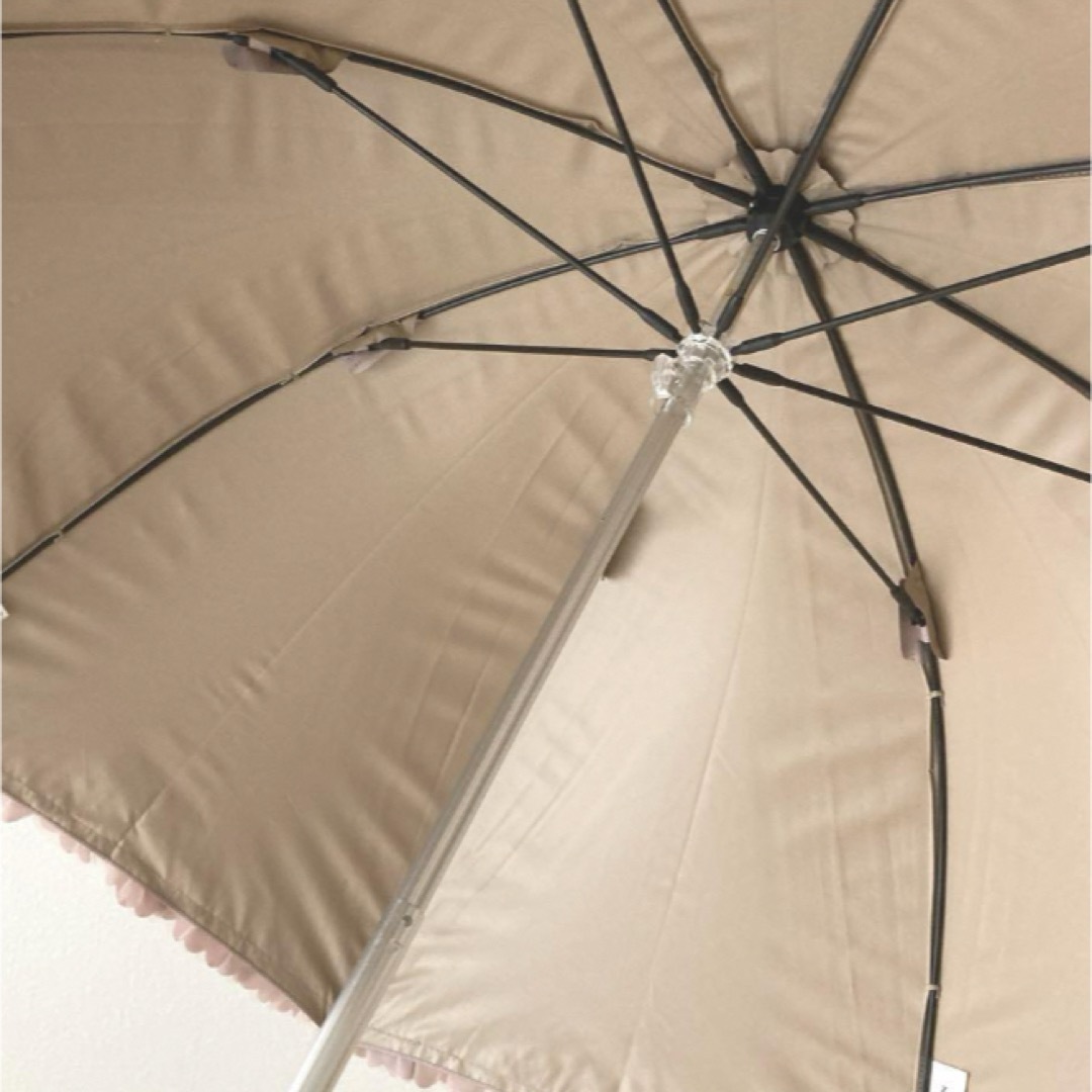 LANVIN en Bleu(ランバンオンブルー)の新品⭐️ランバン オンブルー 晴雨兼用傘 パラソル 日傘 ドビーフリル ベージュ レディースのファッション小物(傘)の商品写真