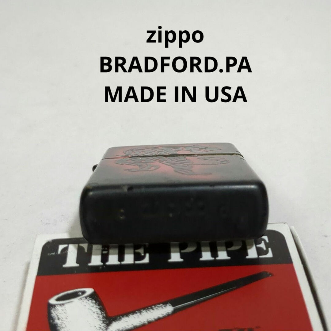 ZIPPO(ジッポー)のzippo ジッポライター USA製 虎 トラ 黒×赤 USED良品 メンズのファッション小物(タバコグッズ)の商品写真