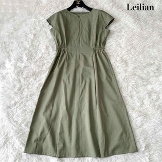 leilian - 極美品 レリアン ホワイトレーベル リネン混フレアワンピース ロング丈 麻