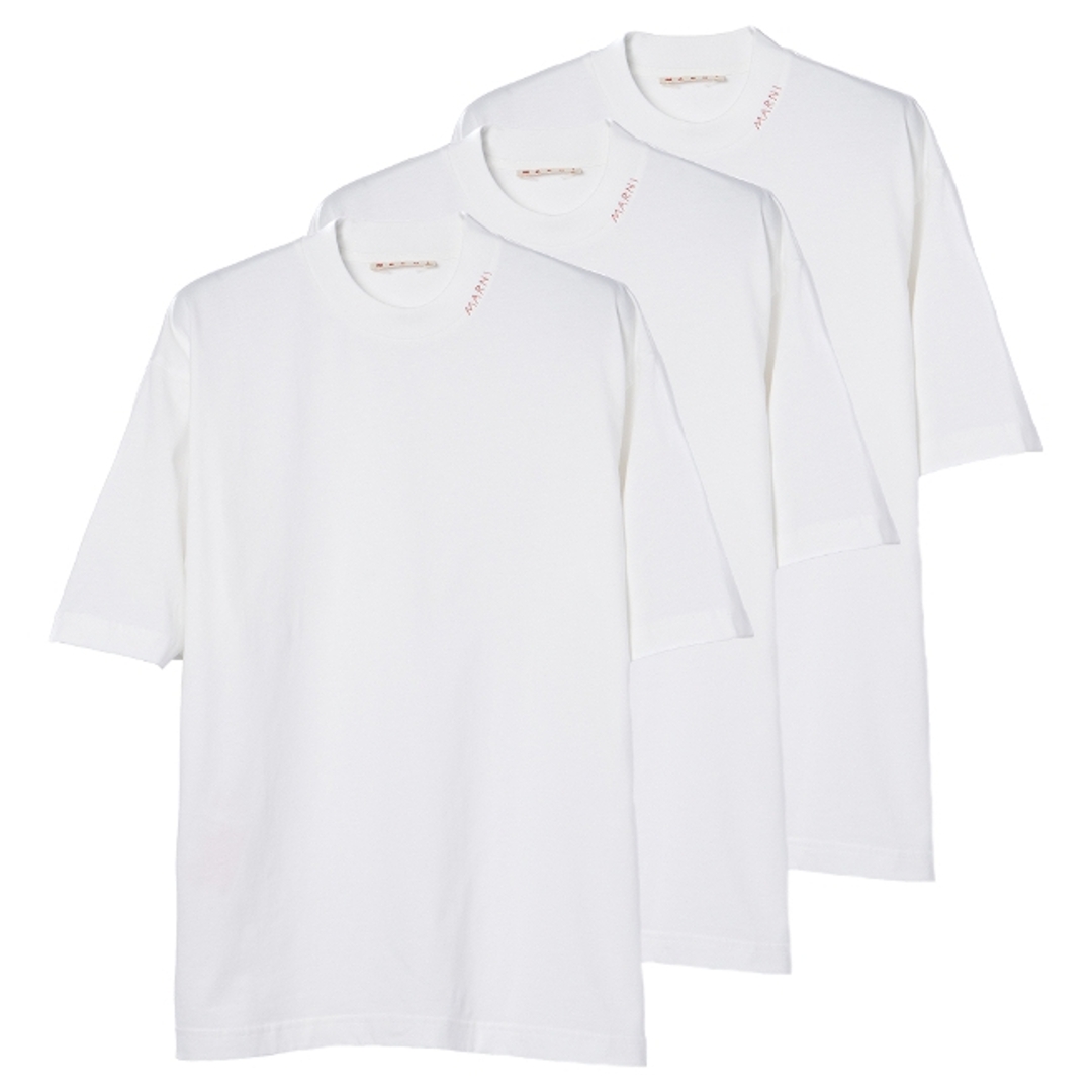 Marni(マルニ)のマルニ/MARNI シャツ アパレル メンズ T-SHIRT 3 PACK 3パック Tシャツ LILY WHITE 2024年春夏新作 HUMU0223X3-UTCZ68-00W01 メンズのトップス(Tシャツ/カットソー(半袖/袖なし))の商品写真