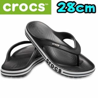 クロックス(crocs)の【新品】クロックス　バヤバンド　フリップ　ビーチサンダル　28㎝　ブラック ①(サンダル)